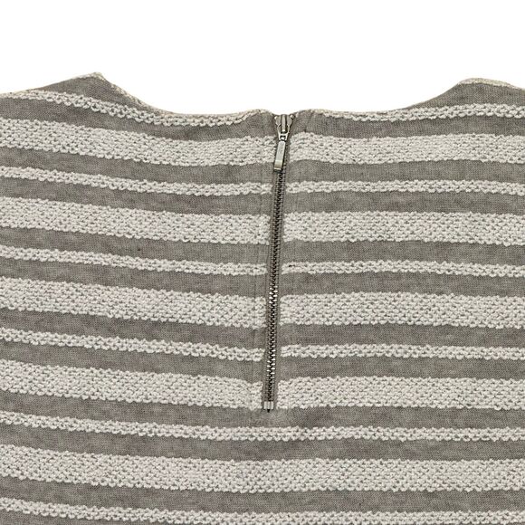 Reiss Women's Sz S Shirt Orlando Striped Textured Short Sleeve Gray White New - Picture 2 of 7